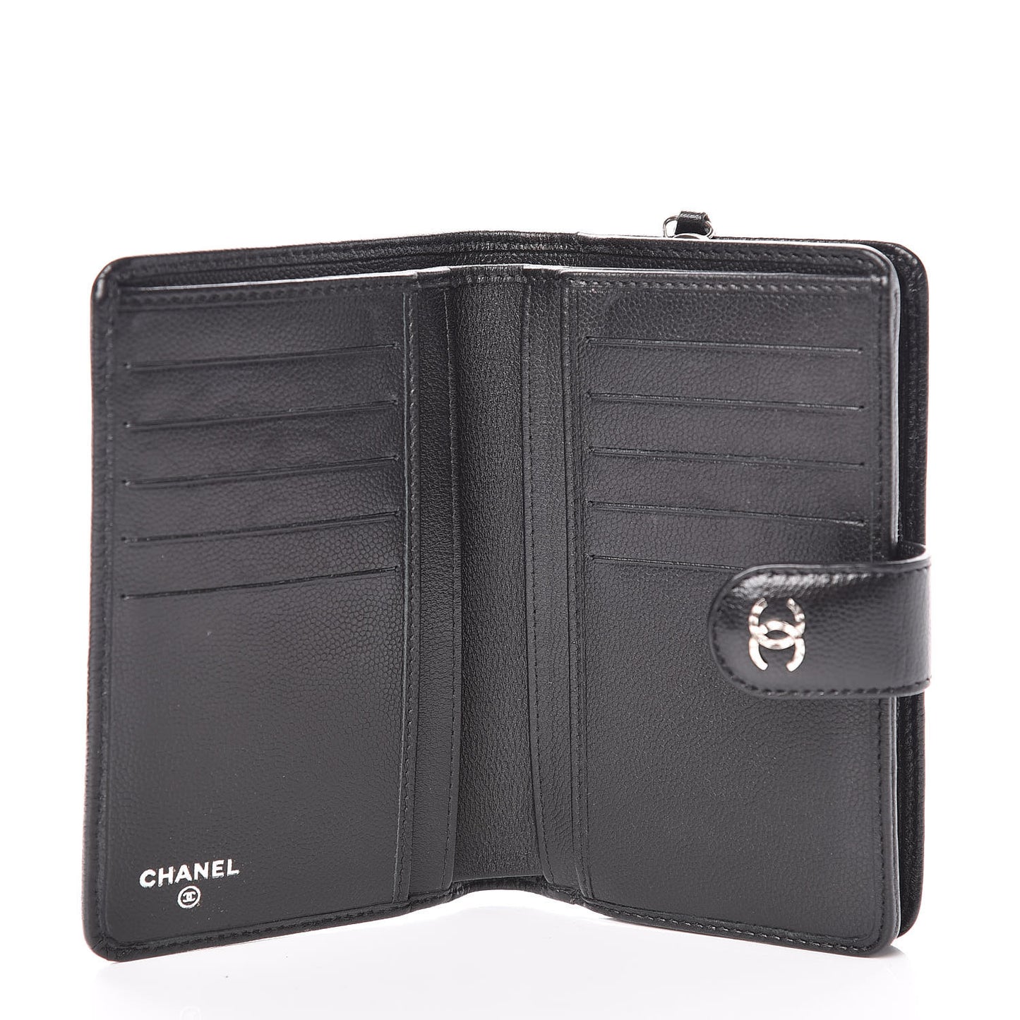 Caviar Sevruga Large Zip Pocket Wallet Black