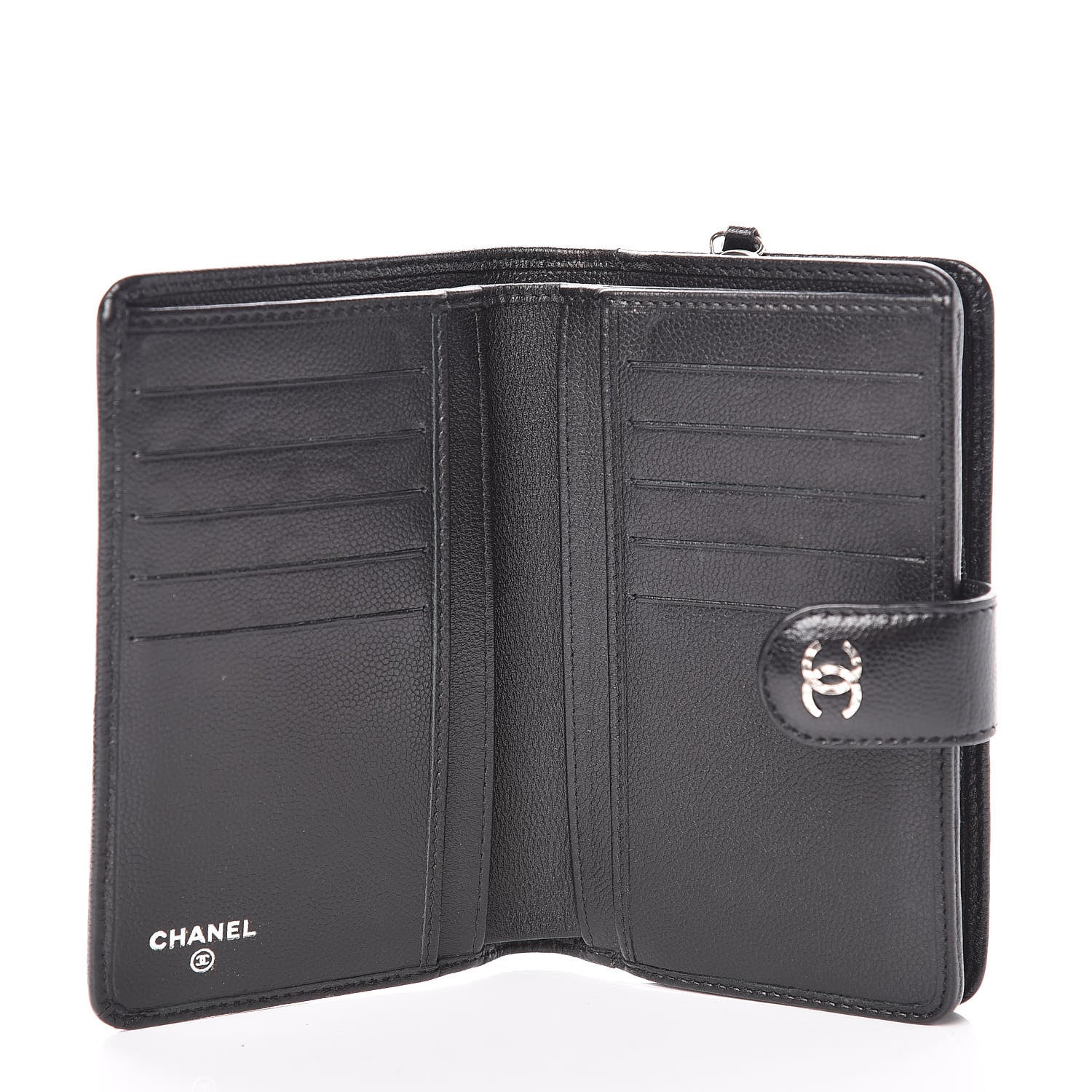 Chanel Caviar Sevruga Large Zip Pocket Wallet Black 5 of 14