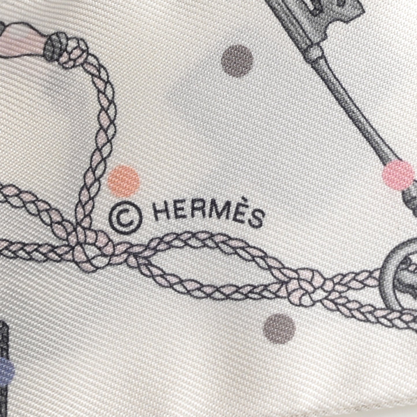 Silk Les Cles A Pois Twilly White Gris Acier