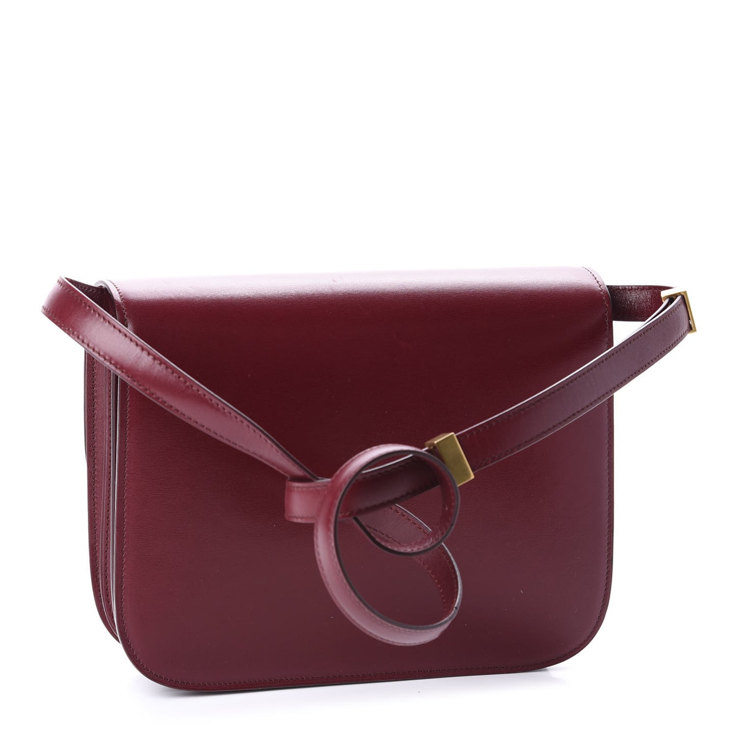 Box Calfskin Medium Classic Box Flap Bag Burgundy