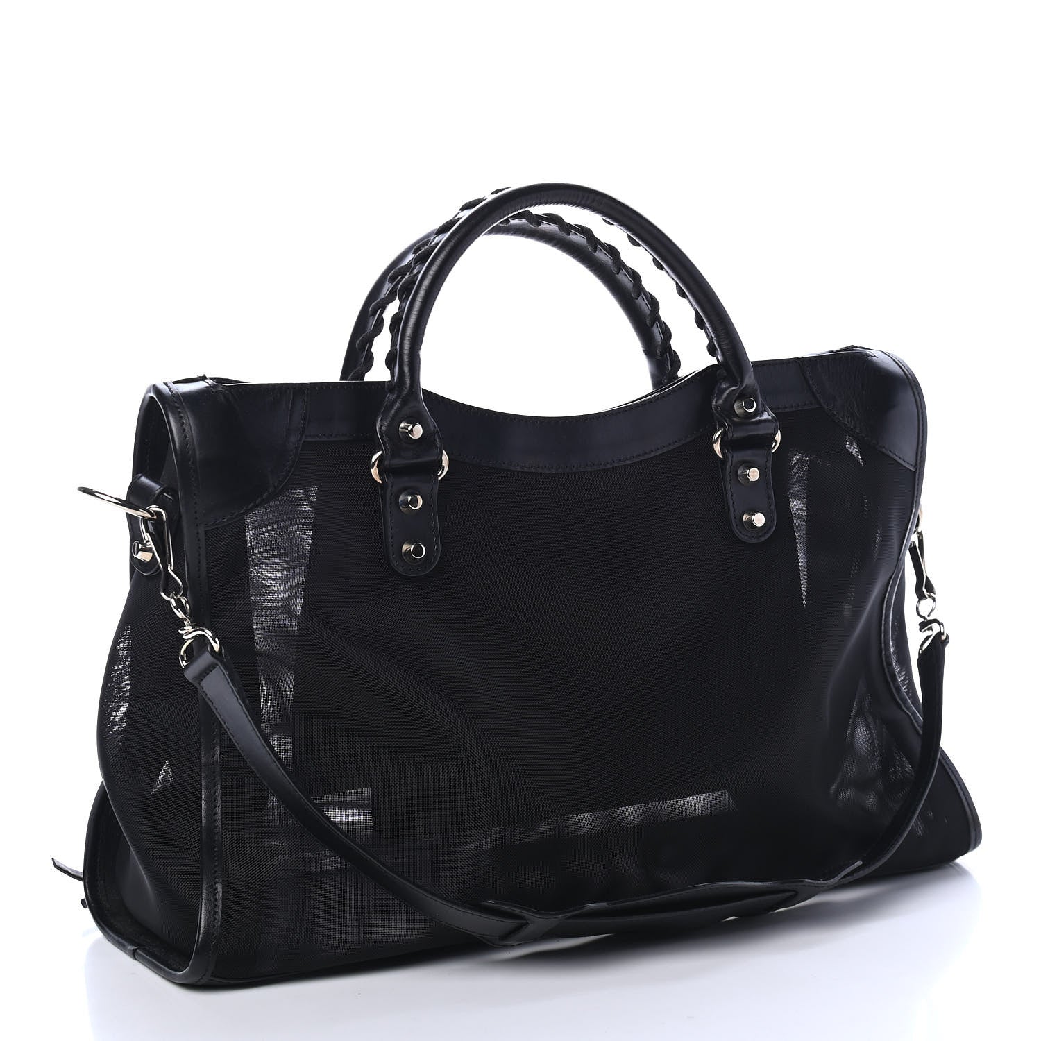 Balenciaga Mesh Calfskin Palladium Hardware City Black 2 of 4