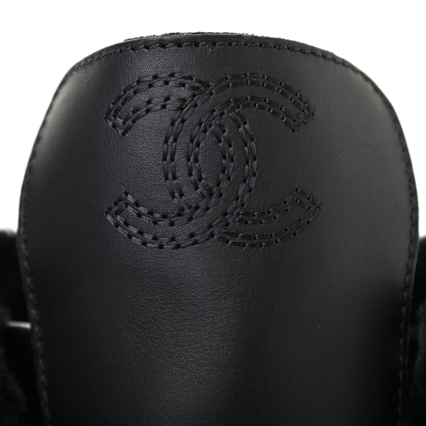 Calfskin Shearling Quilted Cap Toe Combat Boots 37 Black