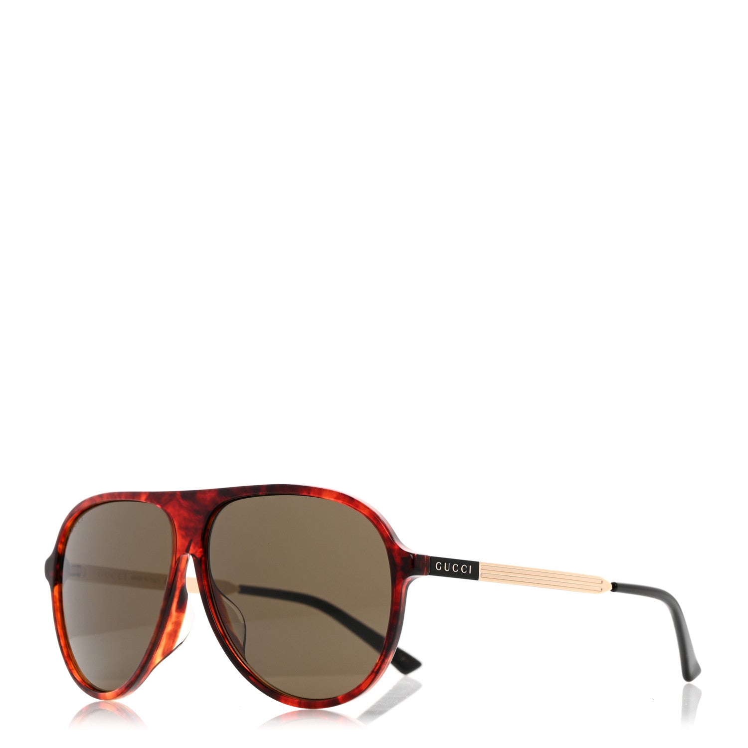 Gucci Acetate Shield Sunglasses GG0829SA Shiny Red Havana 1 of 8