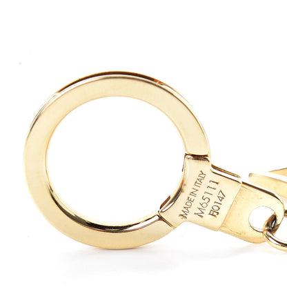 Louis Vuitton Brass Enamel Fleur De Monogram Bag Charm Chain Gold 4 of 5
