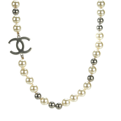 Chanel Pearl CC Short Necklace Silver 1 of 5