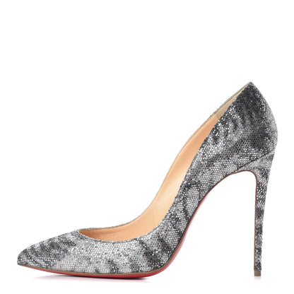 Christian Louboutin Glitter Sirene Pigalle Follies 100 Pumps 39 Silver 1 of 8