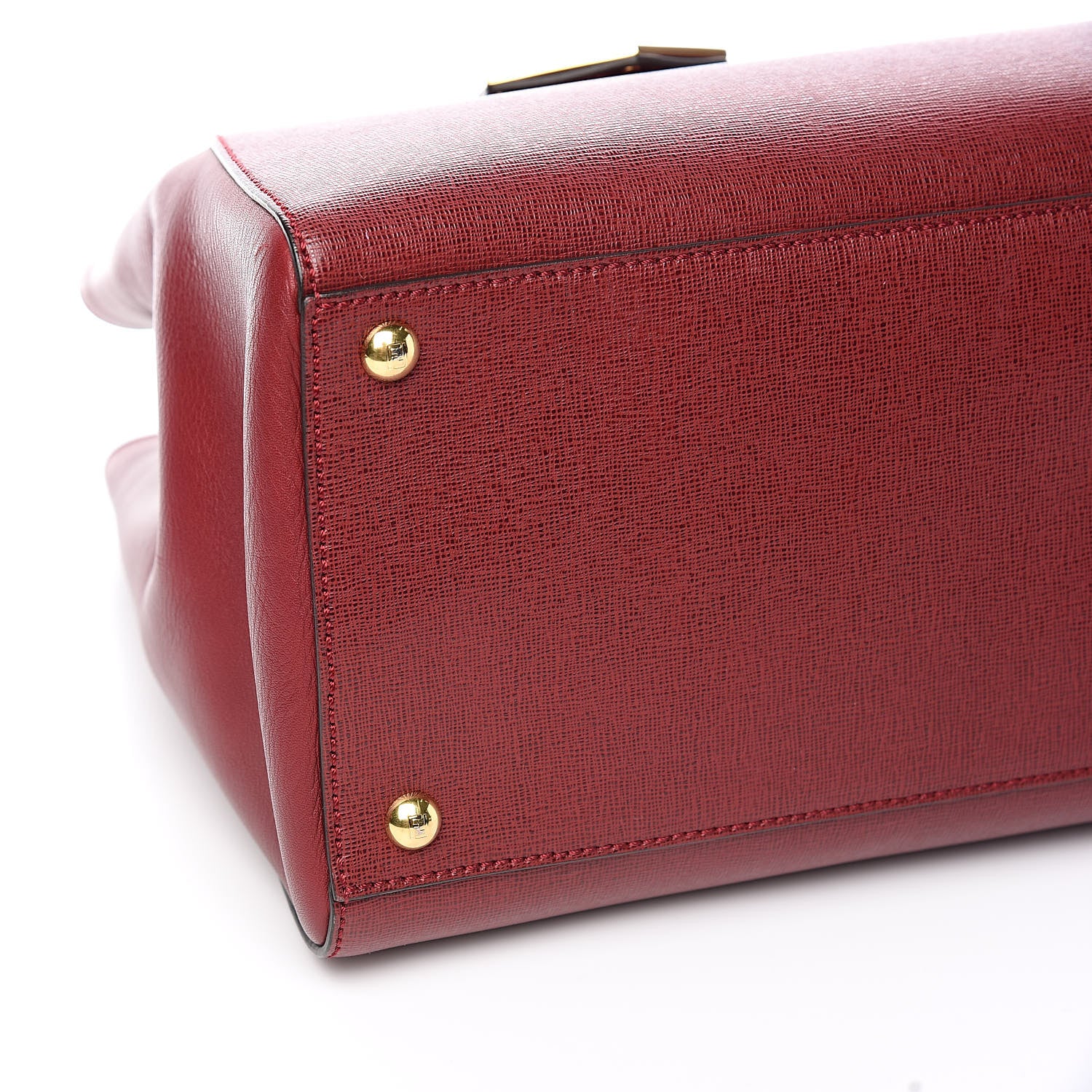 Fendi Vitello Elite Regular 2Jours Tote Rosso Scuro Ciliegia 7 of 9