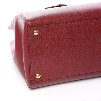 Fendi Vitello Elite Regular 2Jours Tote Rosso Scuro Ciliegia 7 of 9