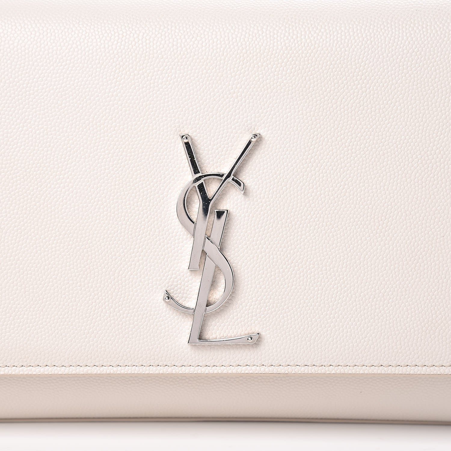Saint Laurent Grain De Poudre Medium Classic Monogram Kate Satchel Icy White 10 of 11