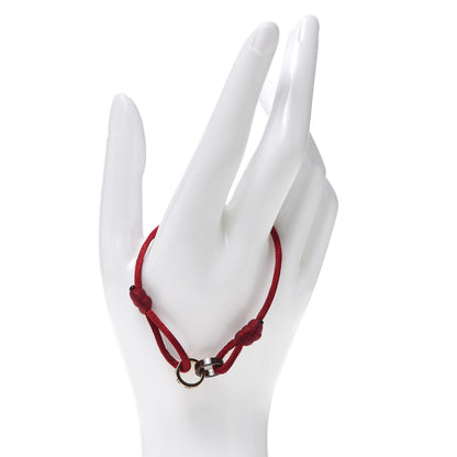 Cartier 18K Pink Gold Ceramic 4 Diamond LOVE Cord Bracelet Red 2 of 5