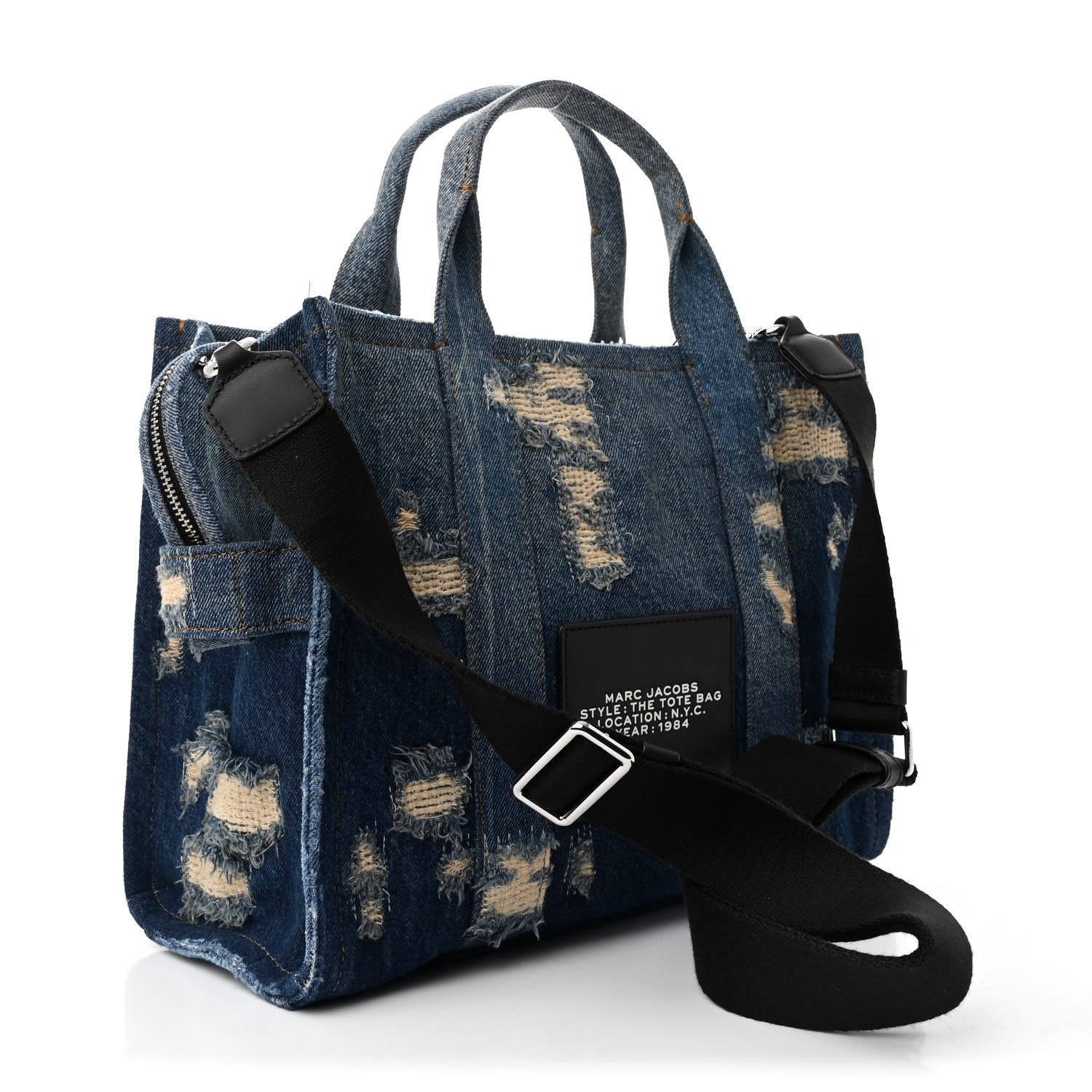 Marc Jacobs The Rip and Repair Denim Canvas Medium The Tote Bag Blue 3 of 10