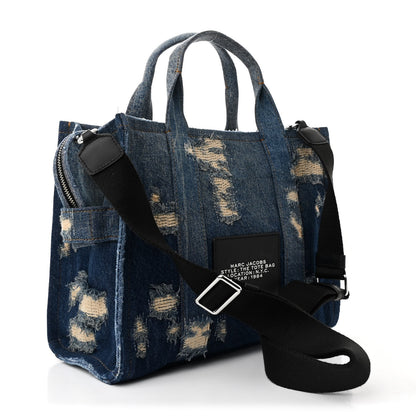 Marc Jacobs The Rip and Repair Denim Canvas Medium The Tote Bag Blue 3 of 10