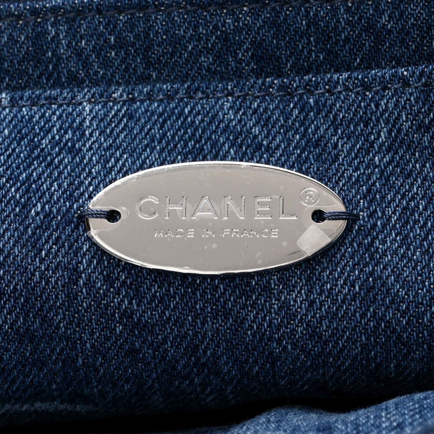 Chanel Denim Quilted CC Print Jumbo Single Flap Blue 6 of 10