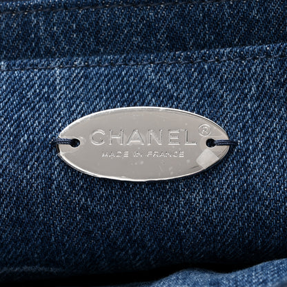 Chanel Denim Quilted CC Print Jumbo Single Flap Blue 6 of 10
