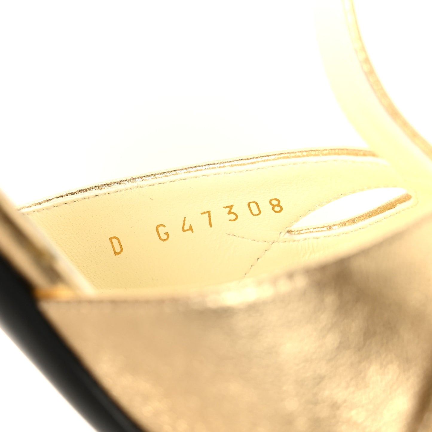Laminated Lambskin Cap Toe CC Mary Jane Pumps 37 Gold Black