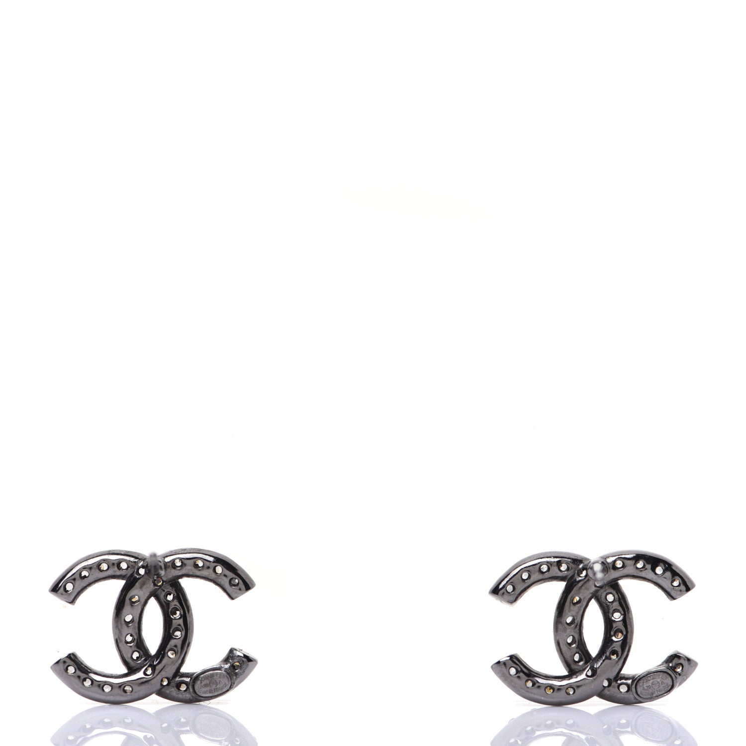 Chanel Ruthenium Crystal CC Earrings 3 of 6