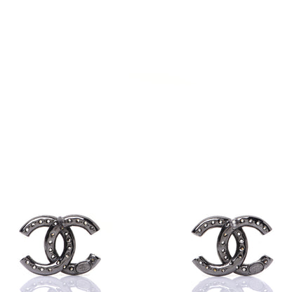 Chanel Ruthenium Crystal CC Earrings 3 of 6
