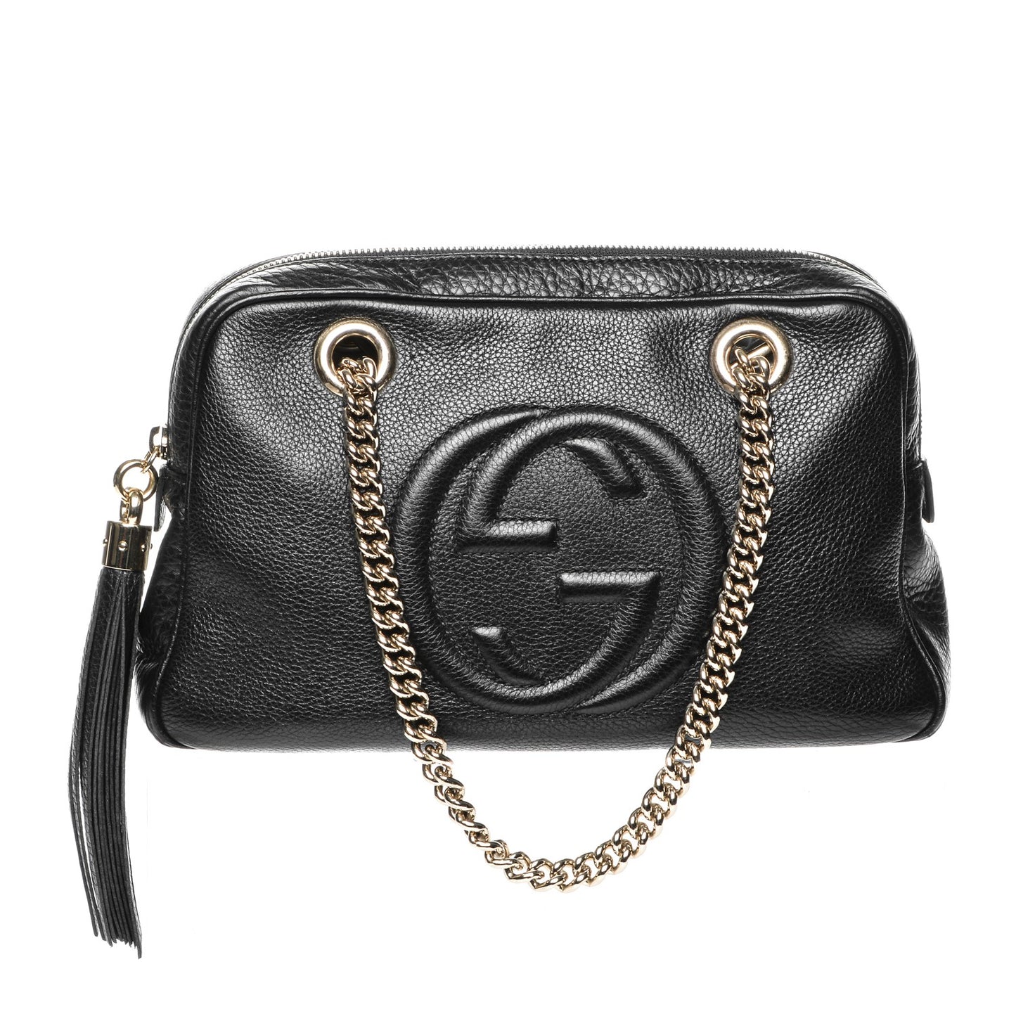 Pebbled Calfskin Small Soho Bowler Black
