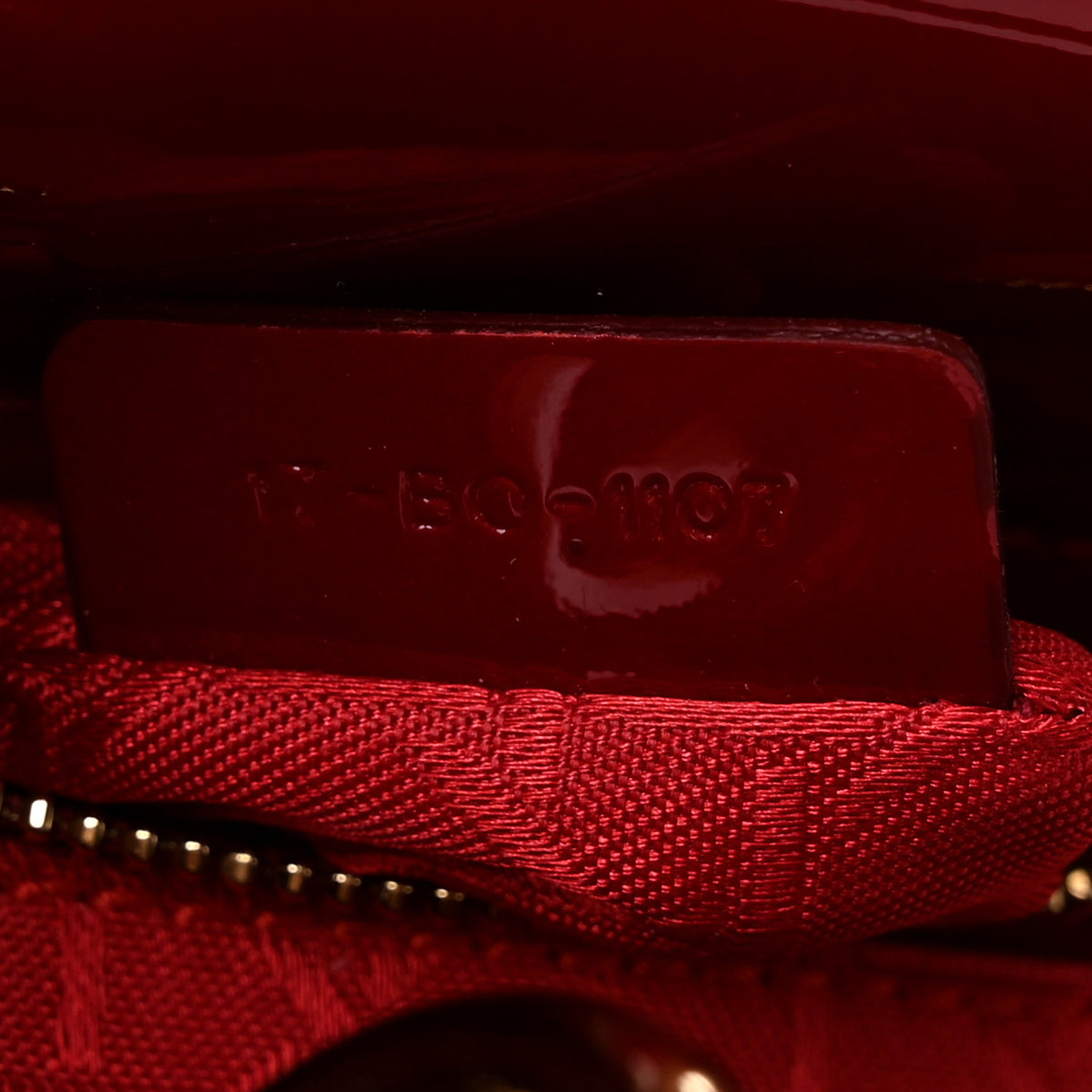 Patent Cannage Mini Lady Dior Red