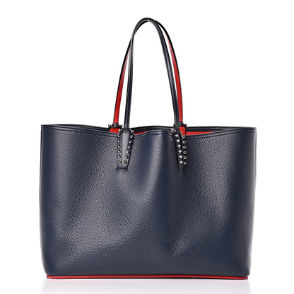 Christian Louboutin Calfskin Spikes East West Cabata Tote Navy 3 of 18