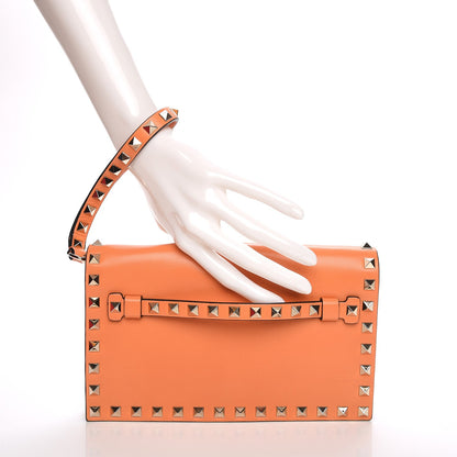 Valentino Garavani Nappa Small Rockstud Wristlet Clutch Melon Sorbet 2 of 7