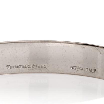 Tiffany 18K White Gold Diamond Atlas Hinged Bangle Bracelet 3 of 4