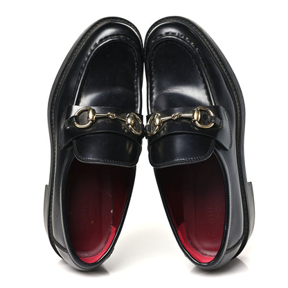 Gucci Calfskin Horsebit Womens Lug Sole Loafers 37 Black 2 of 9