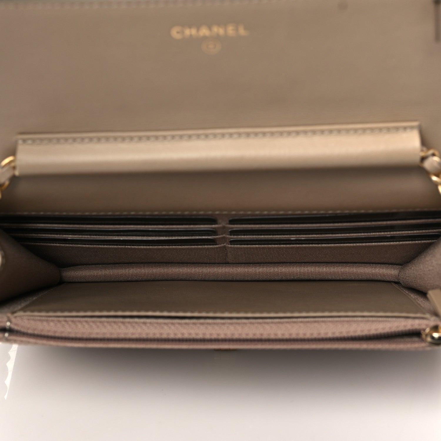 Chanel Metallic Aged Calfskin Reissue Wallet On Chain WOC Gold 5 of 10
