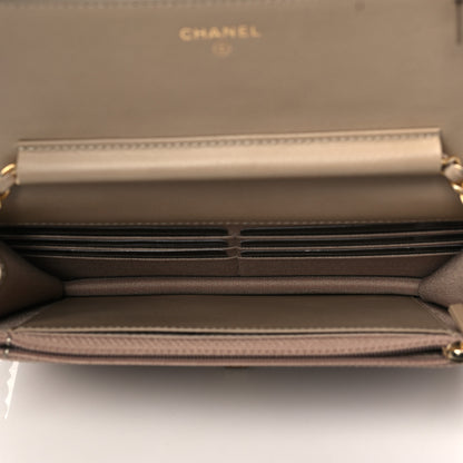 Chanel Metallic Aged Calfskin Reissue Wallet On Chain WOC Gold 5 of 10