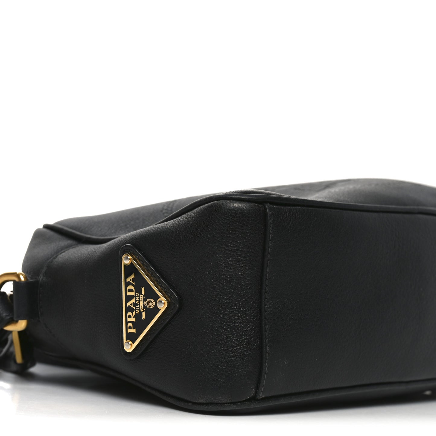 Glace Calfskin Embossed Logo Crossbody Black