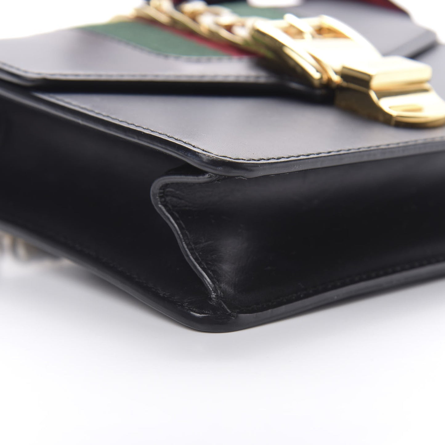 Calfskin Mini Sylvie Chain Shoulder Bag Black