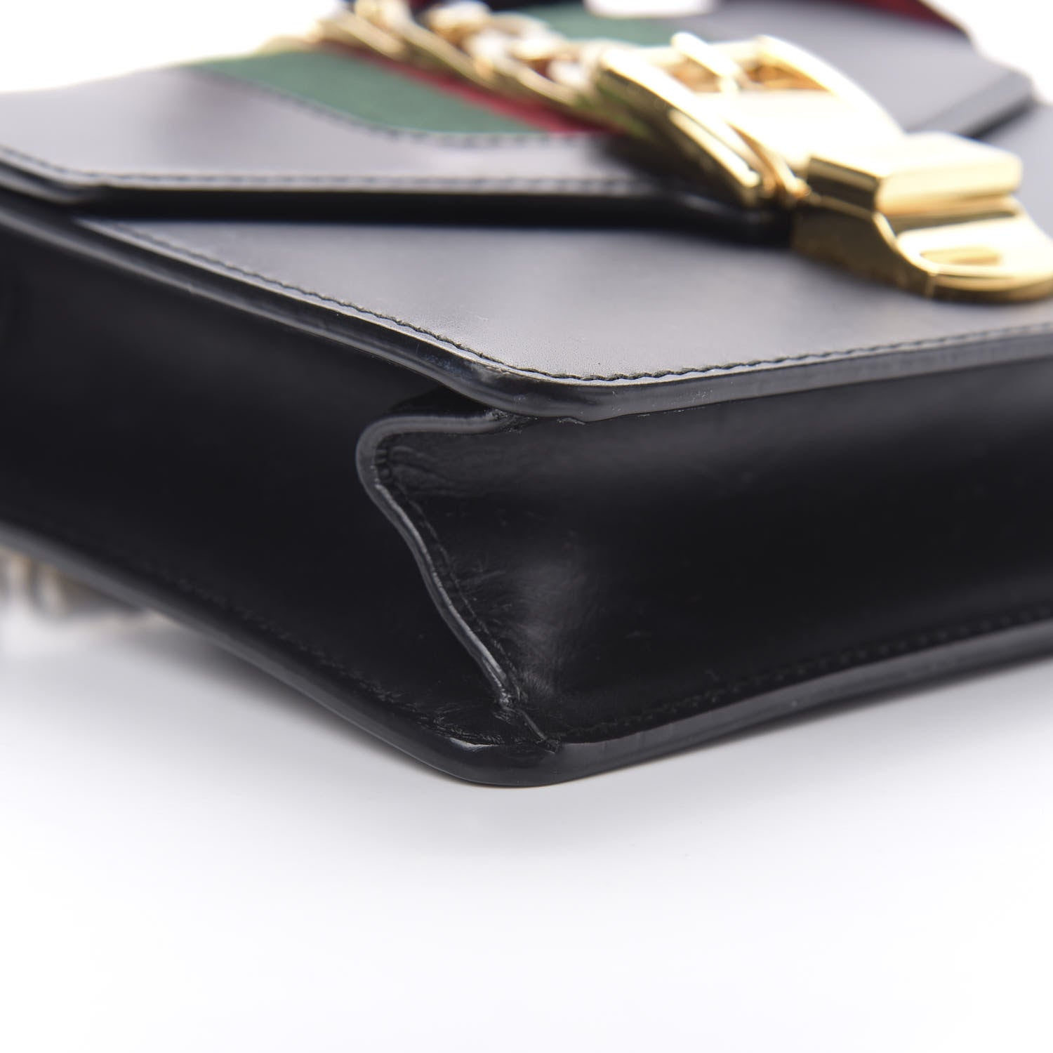 Gucci Calfskin Mini Sylvie Chain Shoulder Bag Black 9 of 14