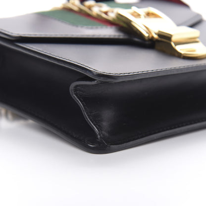 Gucci Calfskin Mini Sylvie Chain Shoulder Bag Black 9 of 14