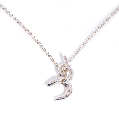 Hermes Sterling Silver Horseshoe Toggle Necklace 1 of 7