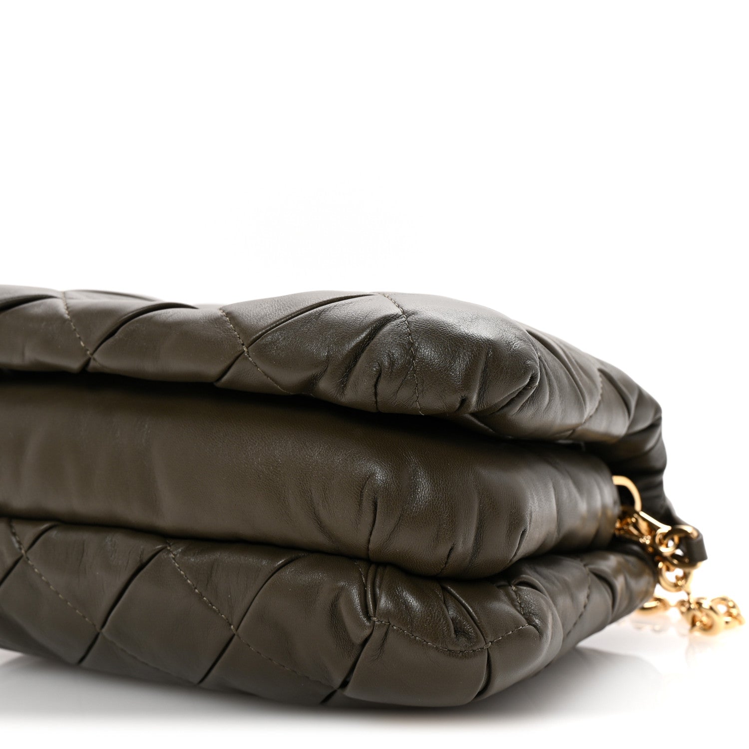 Loewe Lambskin Pleated Goya Puffer Bag Dark Khaki 9 of 9