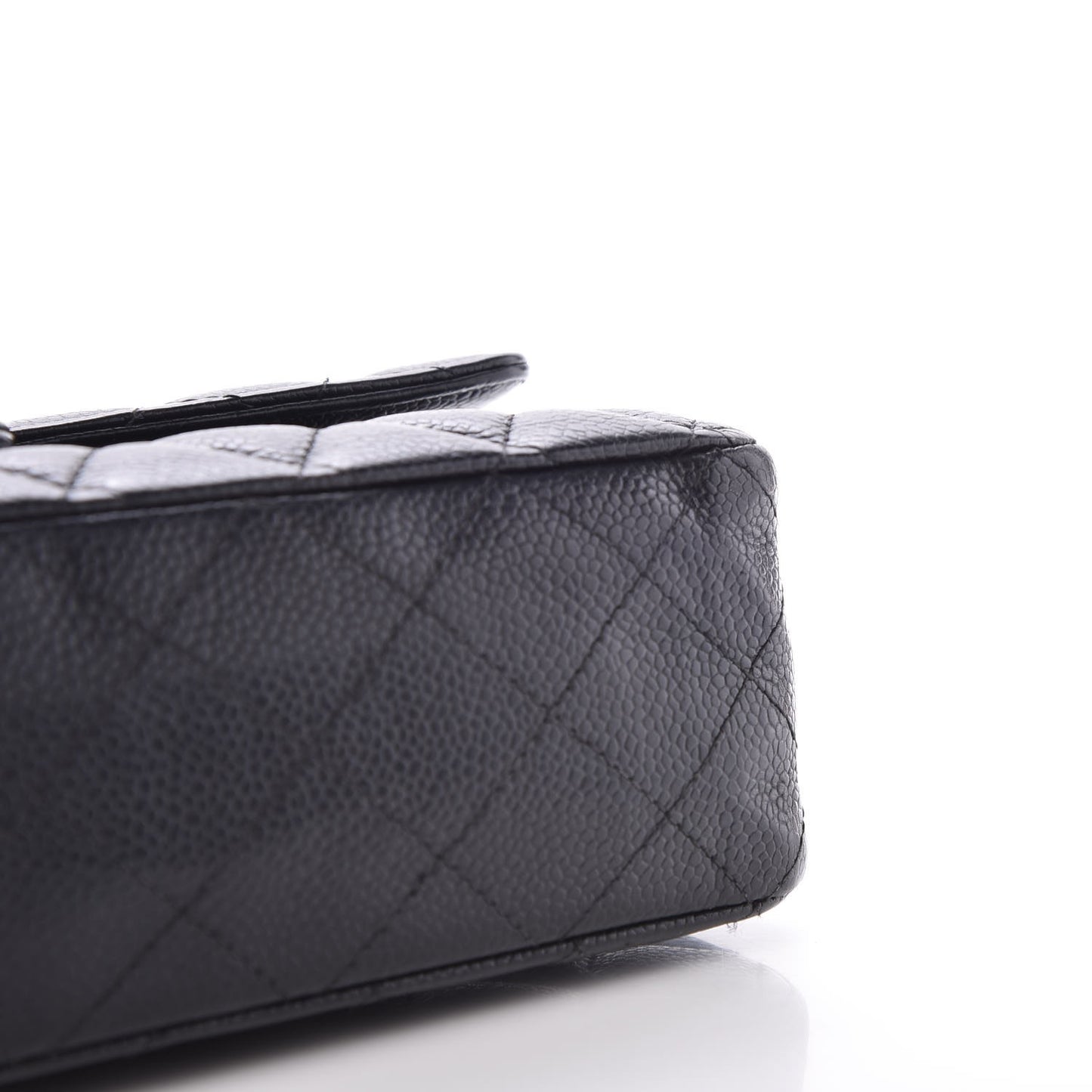 Caviar Quilted Medium Double Flap Black