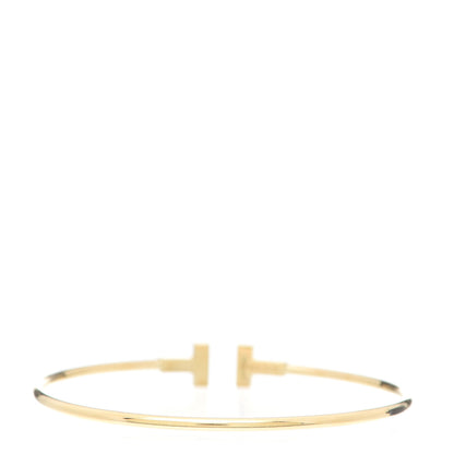 Tiffany 18K Yellow Gold Narrow T Wire Bracelet 3 of 4