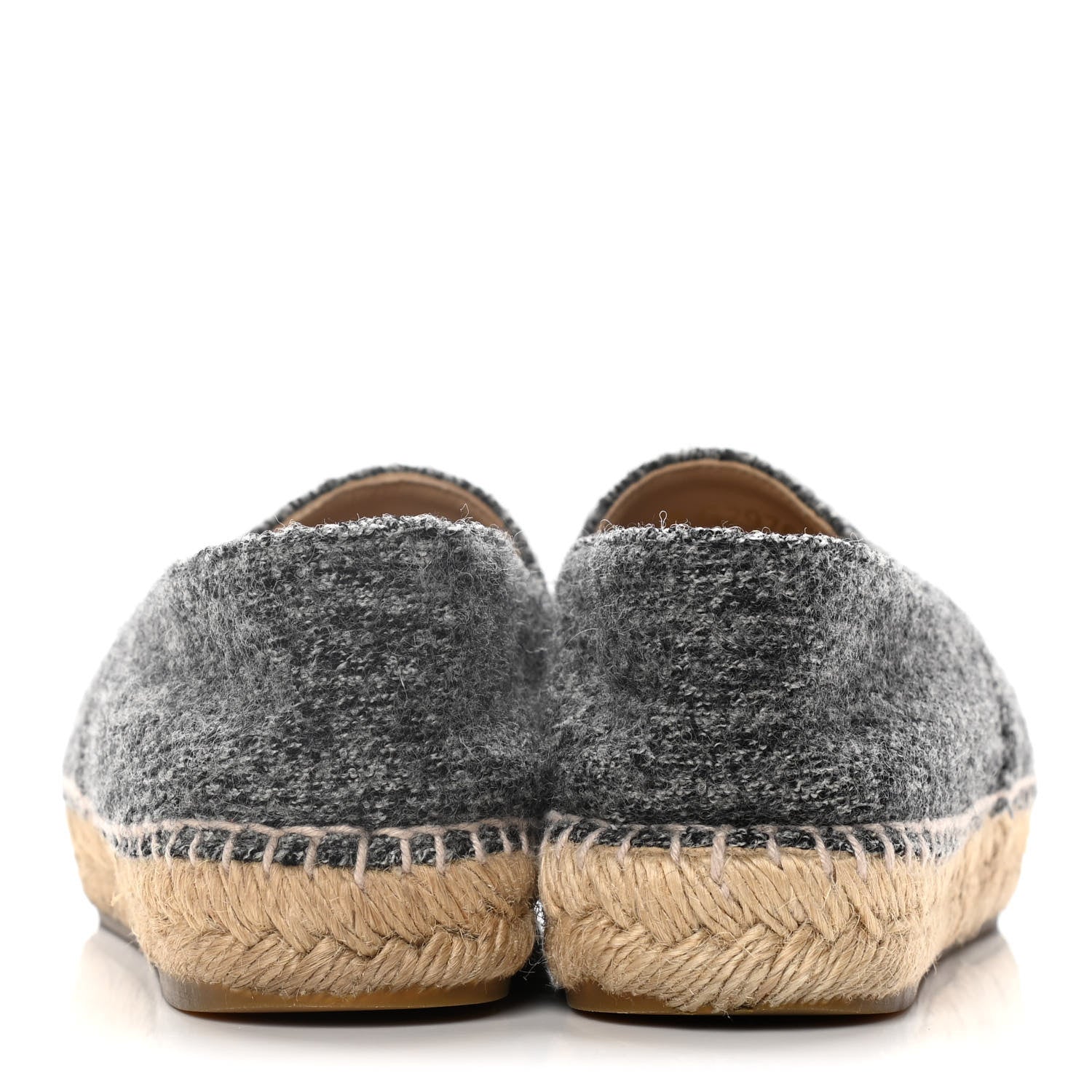 Chanel Tweed Velvet CC Espadrilles 36 Grey Black 6 of 14