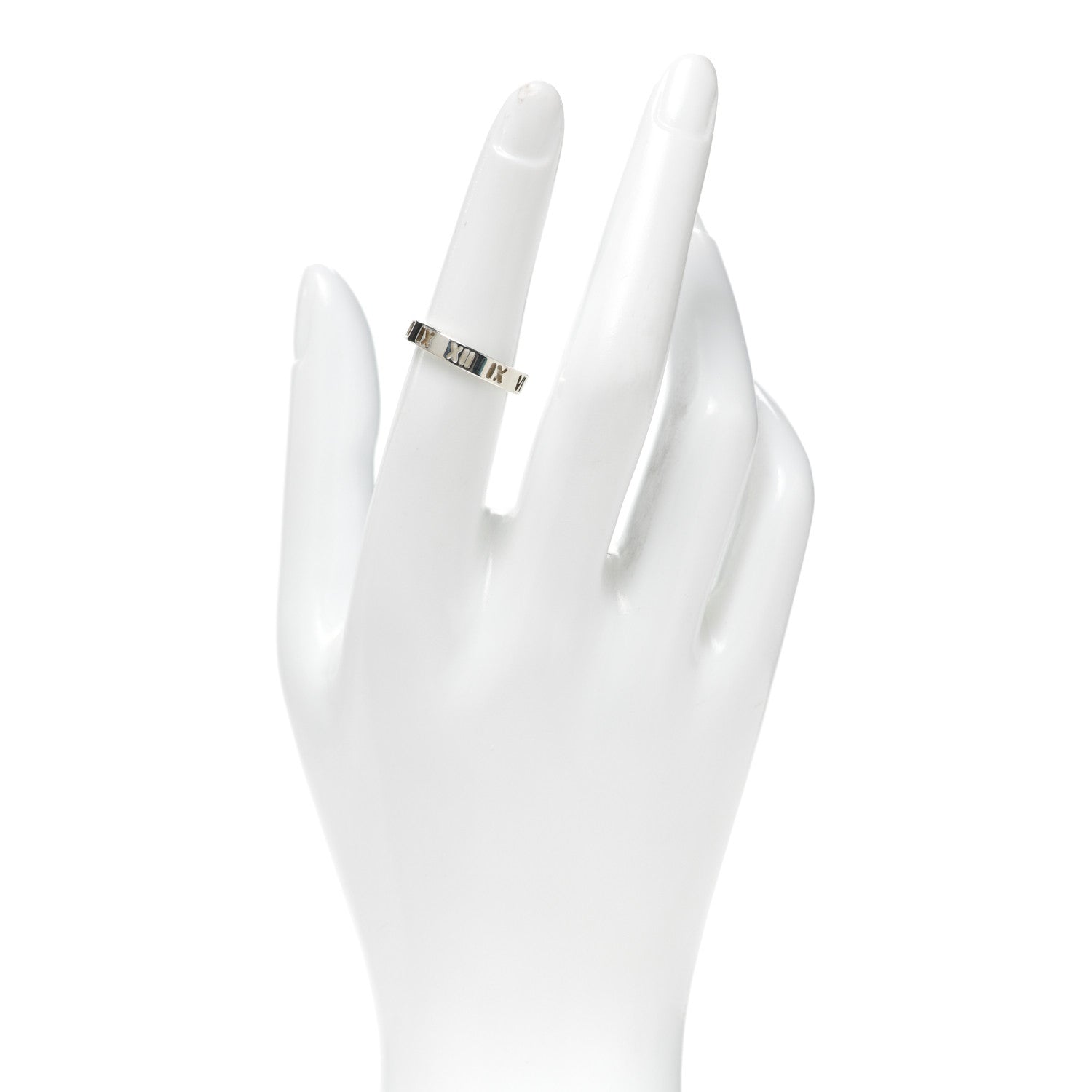 Tiffany Sterling Silver Narrow Atlas Pierced Ring 53 6.25 2 of 5