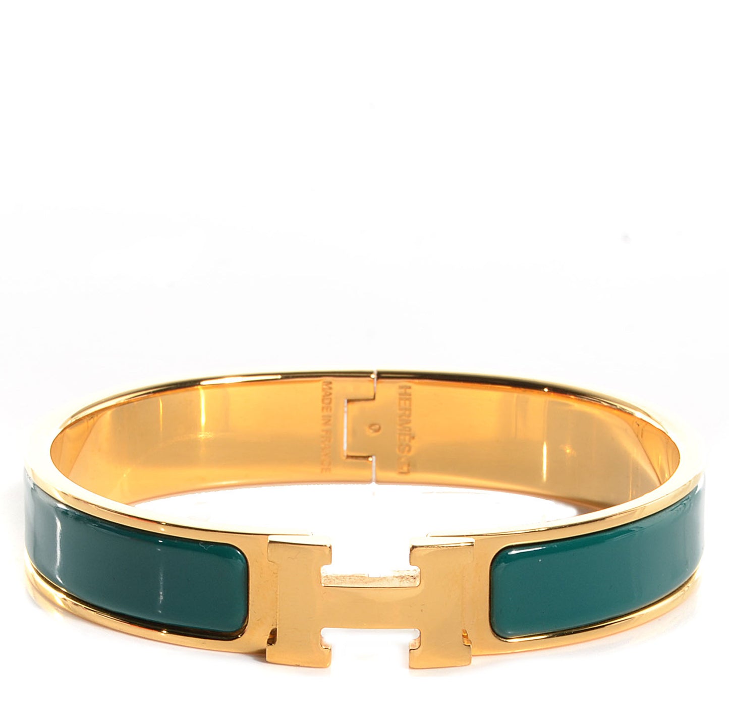 Enamel Narrow Clic Clac H Bracelet PM Malachite