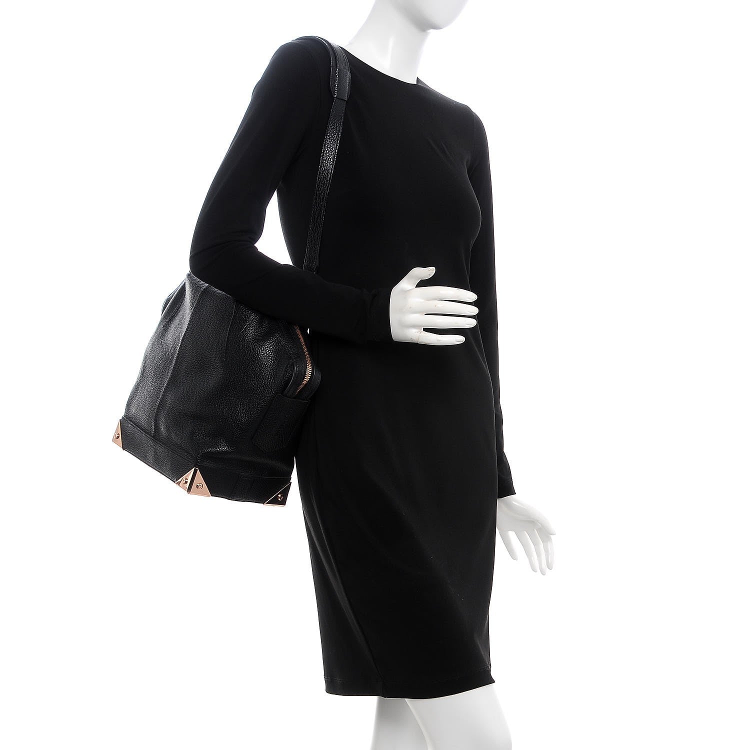 Alexander Wang Pebbled Lambskin Medium Emilie Black 2 of 8