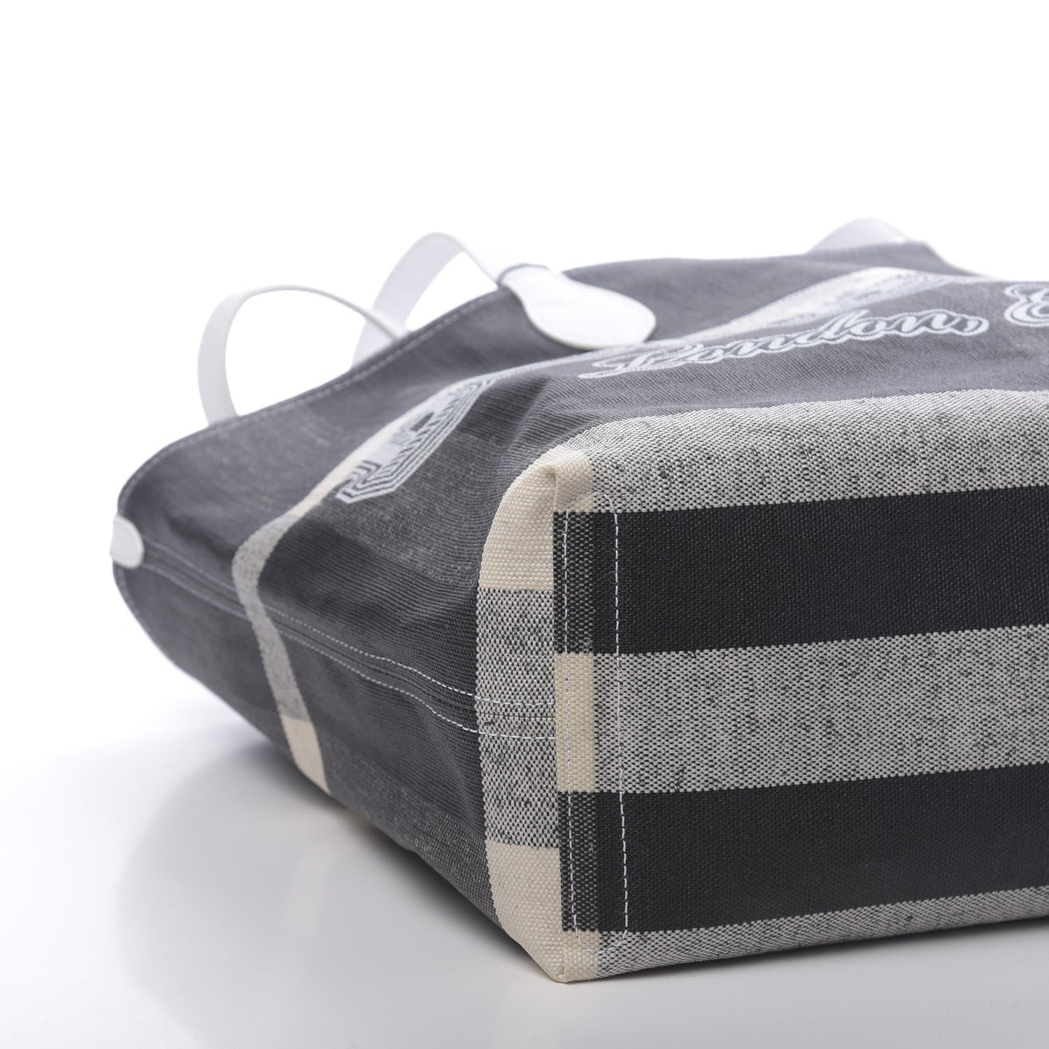 Burberry Coated Canvas Mega Check Medium Doodle Tote Black White 8 of 9