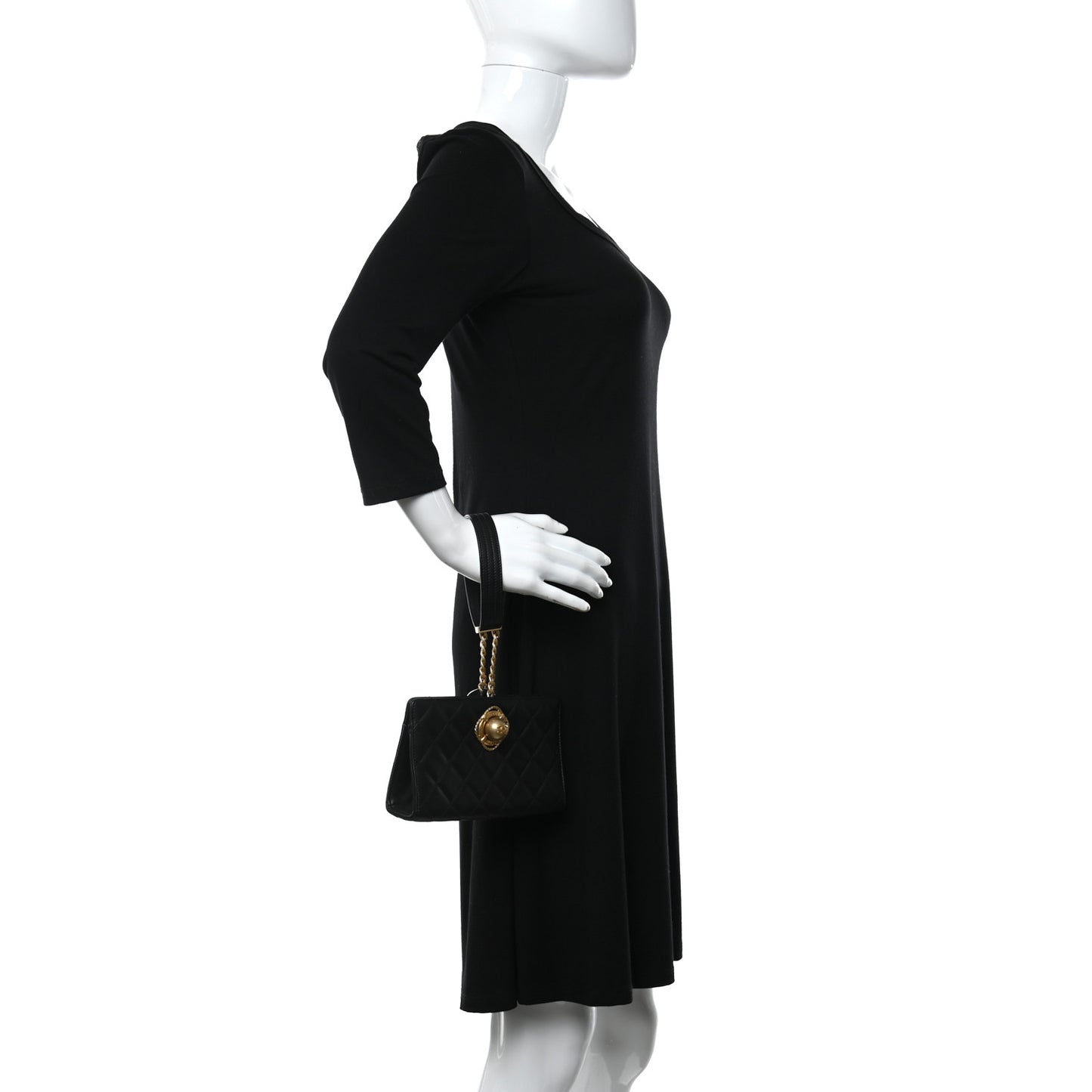 Lambskin Quilted Evening By The Sea Clutch Black