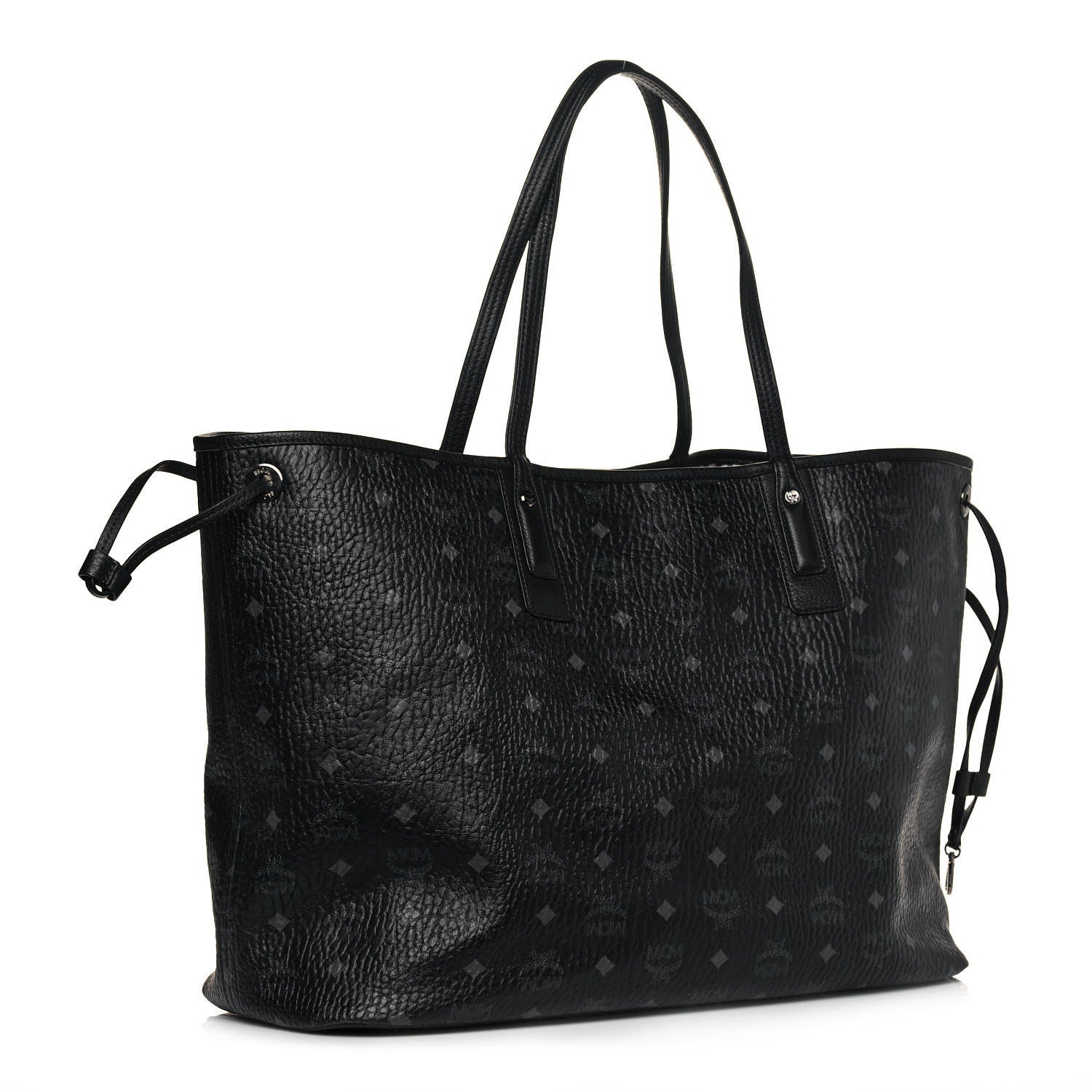 MCM Visetos Large Liz Reversible Shopper Tote Black 3 of 19