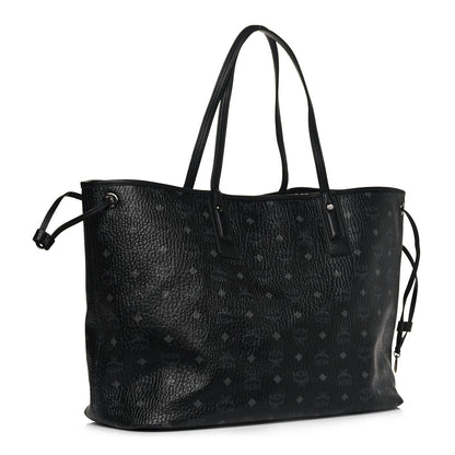 MCM Visetos Large Liz Reversible Shopper Tote Black 3 of 19