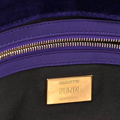 Fendi Velvet FF Embossed Baguette Viola Plus 6 of 10