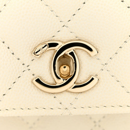 Chanel Caviar Quilted Mini Coco Handle Flap White 11 of 12