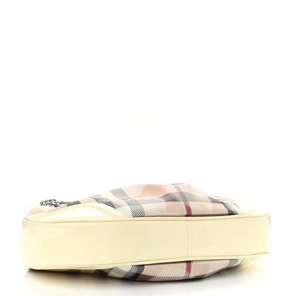 Burberry Patent Supernova Check Hearts Hobo White 4 of 14