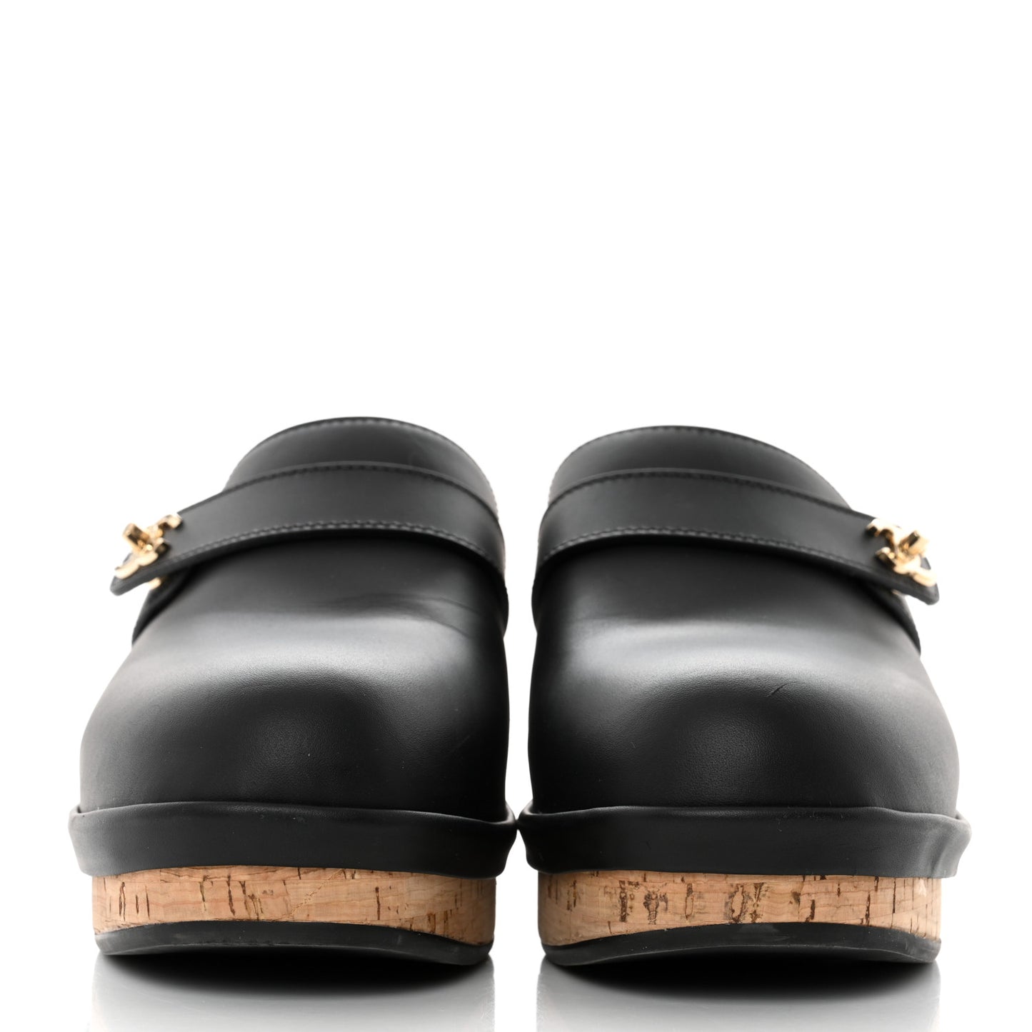 Calfskin CC Turn Lock Clogs 39 Black
