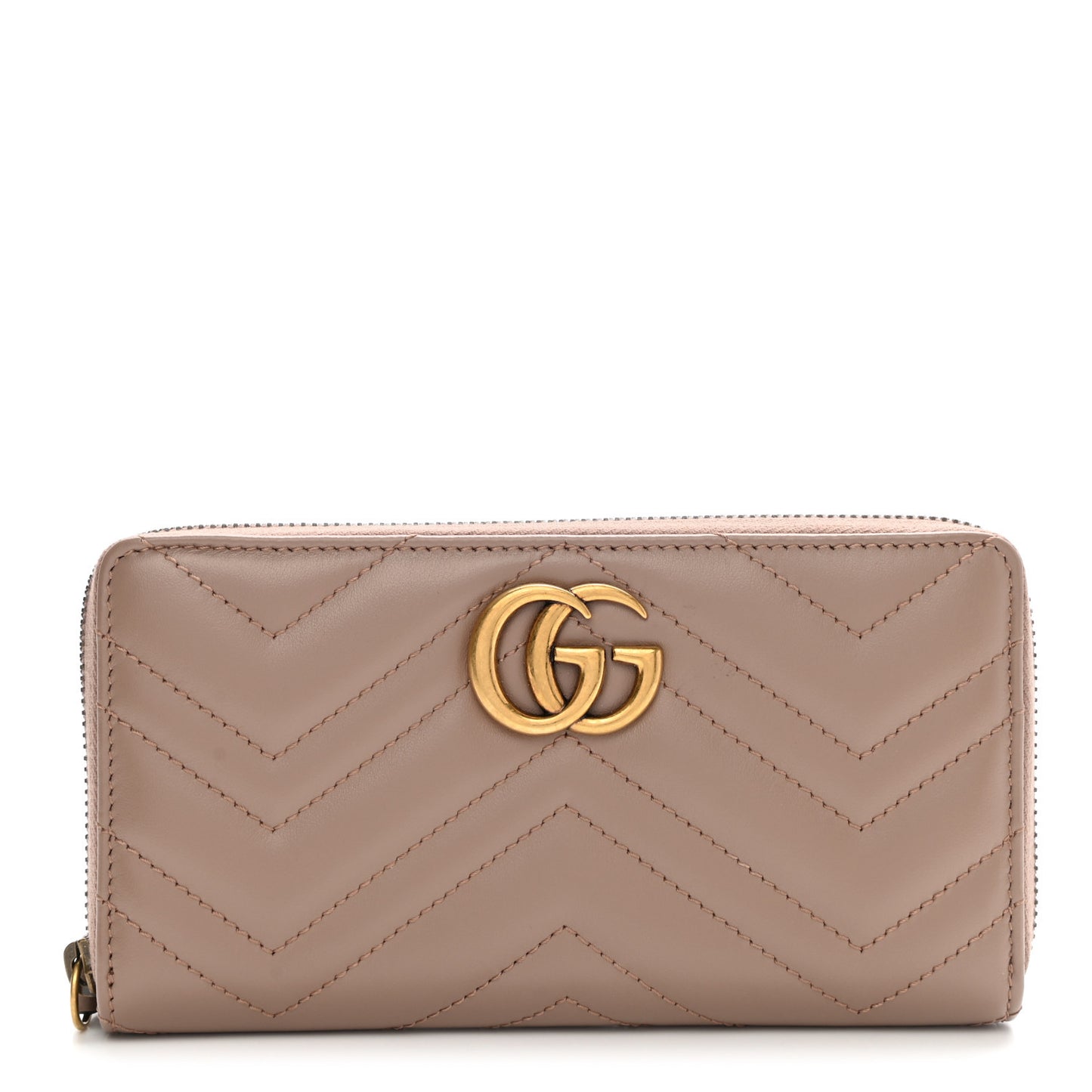 Calfskin Matelasse GG Marmont Zip Around Wallet Porcelain Rose